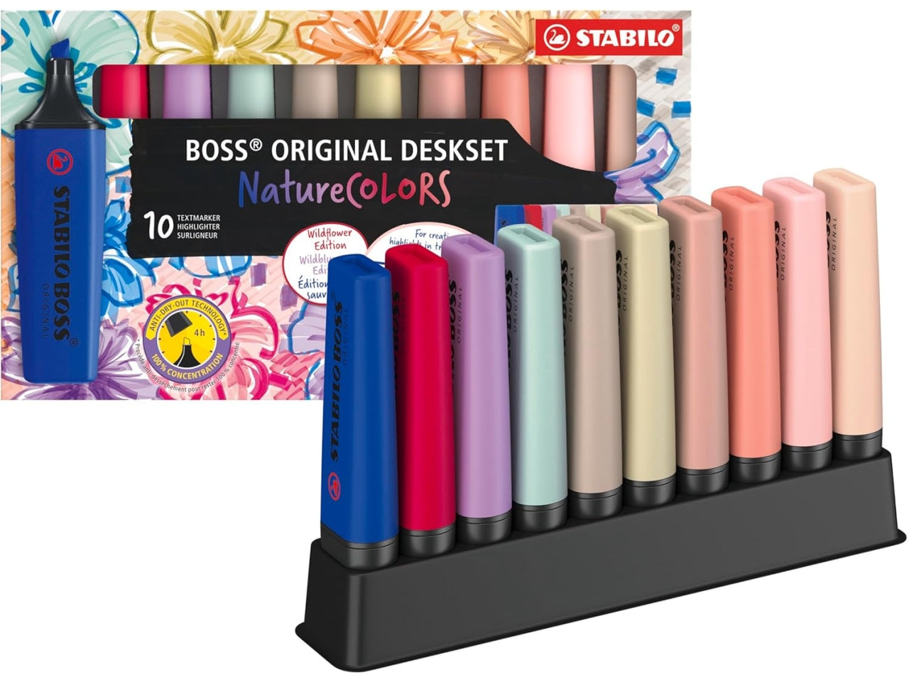Stabilo evidenziatore Boss naturecol wild la confezione contiene 10 pezzi deskset