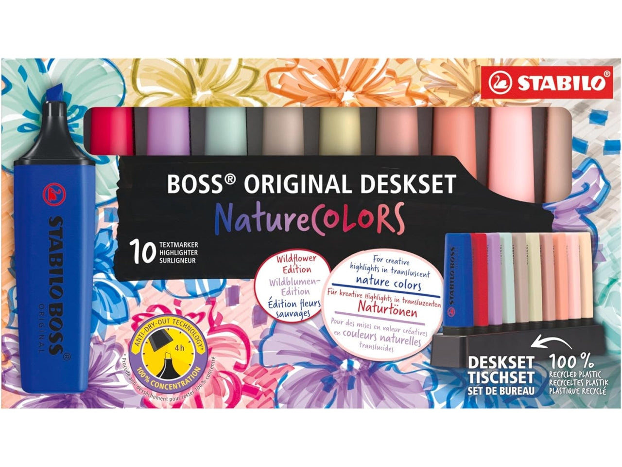 Stabilo evidenziatore Boss naturecol wild la confezione contiene 10 pezzi deskset