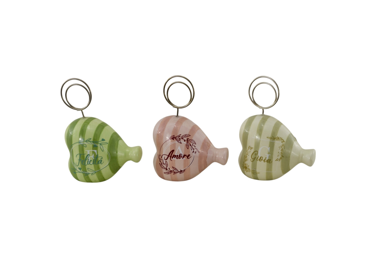 Heart clip cuore a righe 7,3x4,3xh10cm, 3 assortimenti di colori