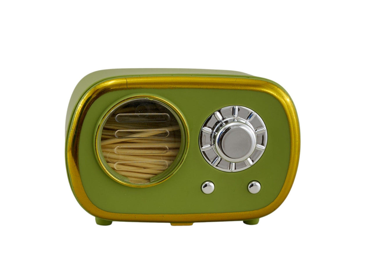 Porta stuzzicadenti radio verde 7.5X4.5X4cm