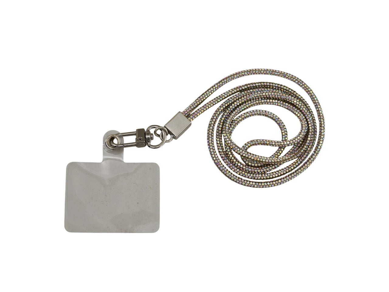 Laccio strass big per cellulare 45cm argento