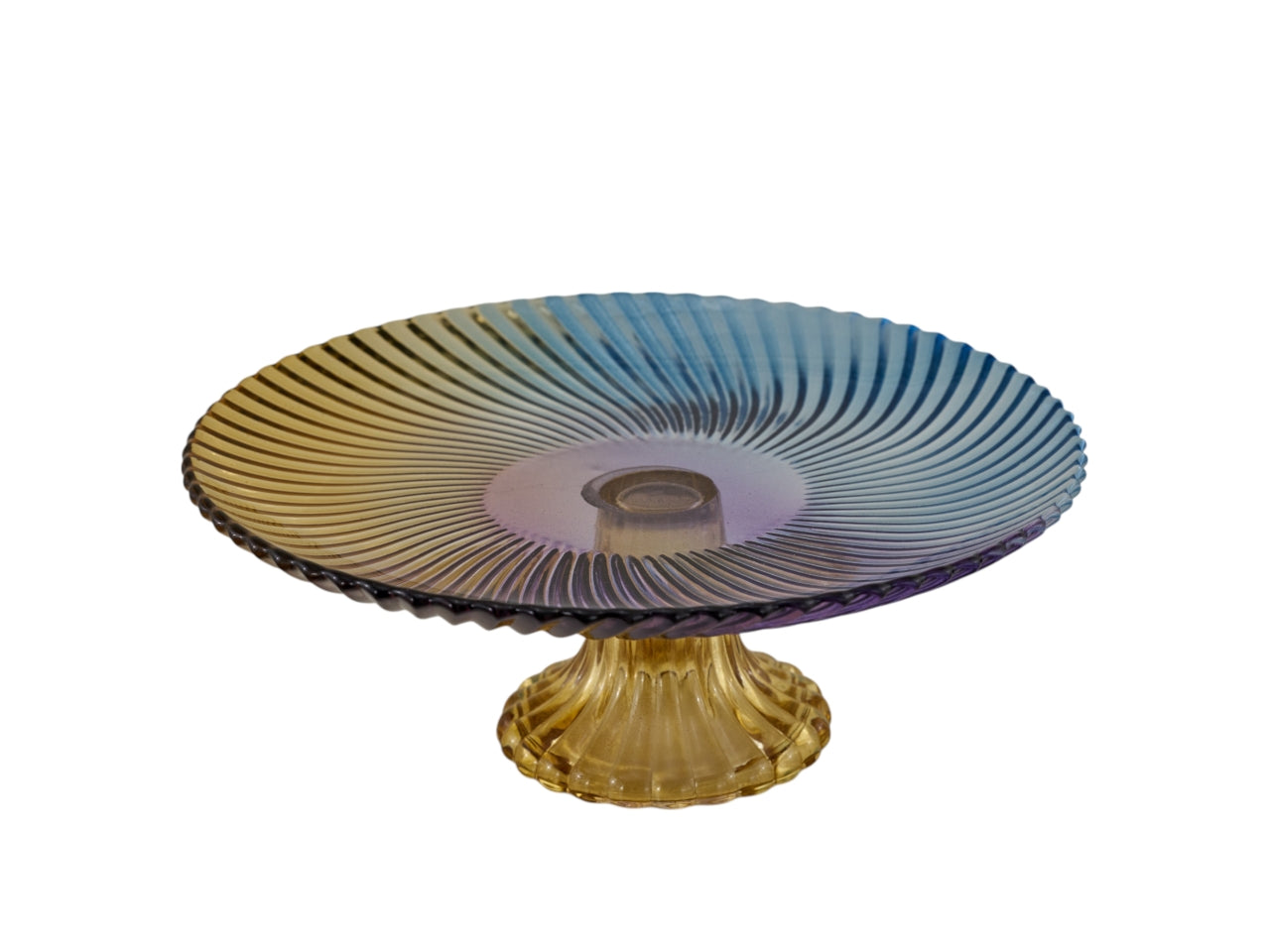 Mixed color alzatina media in vetro22xh.7,8cm