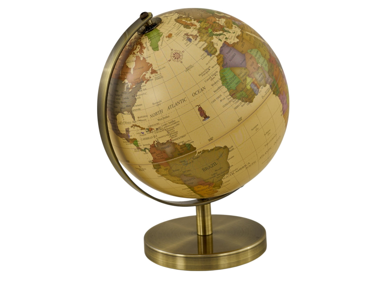 Mappamondo con base metallo 14,2cm color