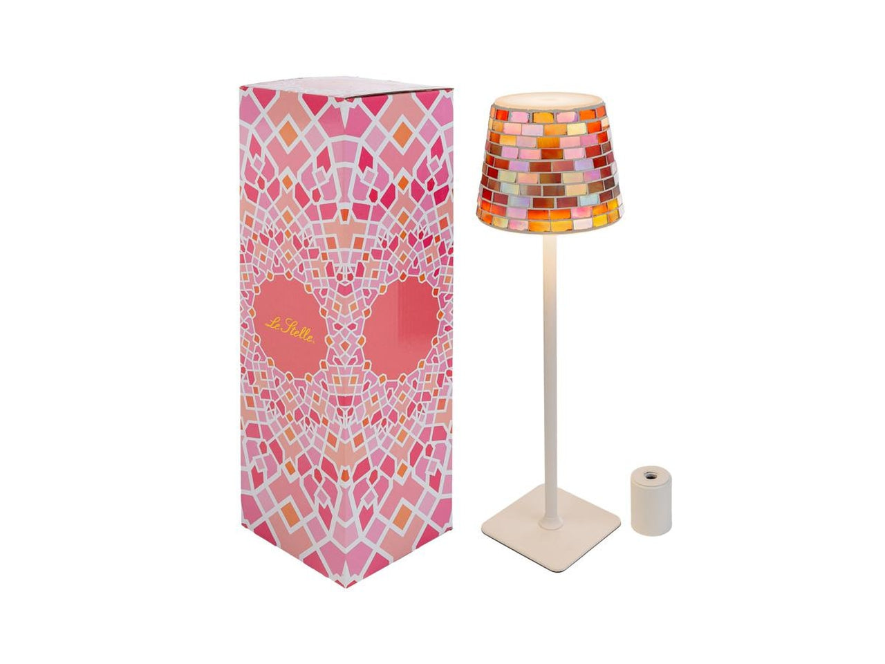 Glam lampada da tavolo touch color con cappa mosaico colorata 11xh.38cm