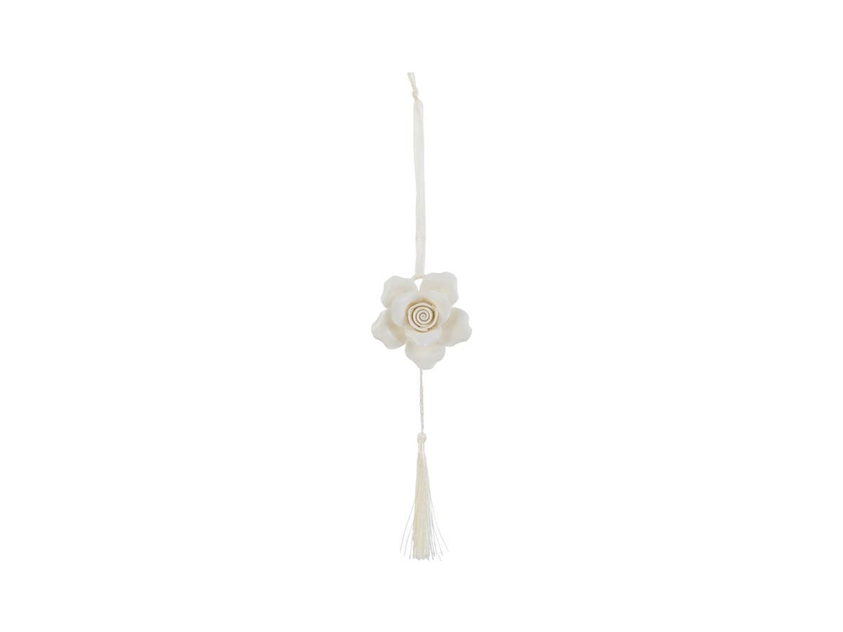 Appendino rosa con calamita 7x7cm bianca