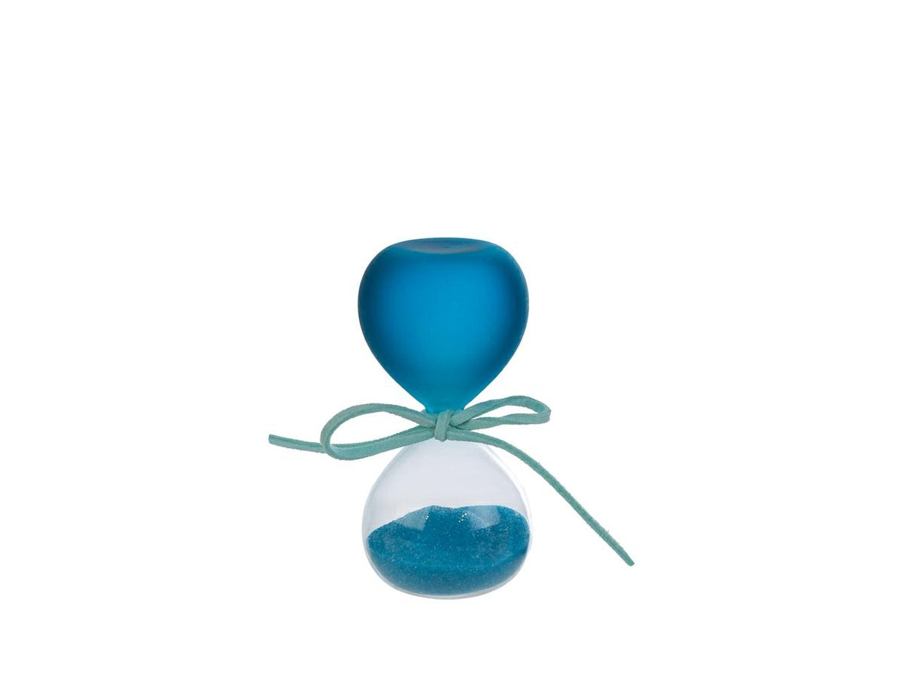 Clessidra in vetro satinato 8cm celeste con scatola