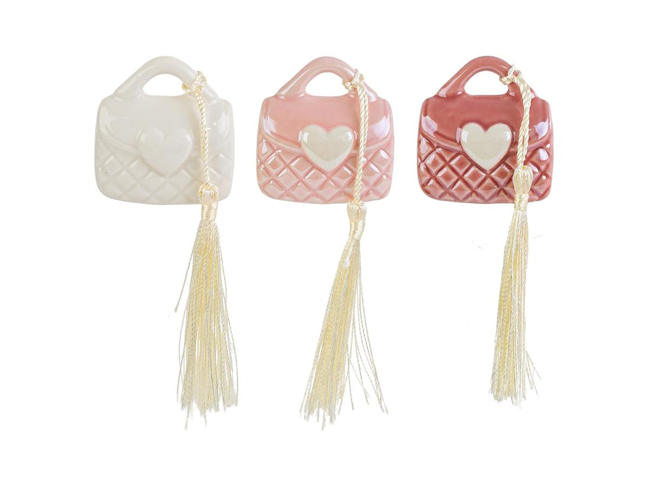 Calamita borsetta in porcellana 4,5x5cm, in 3 colori assortiti