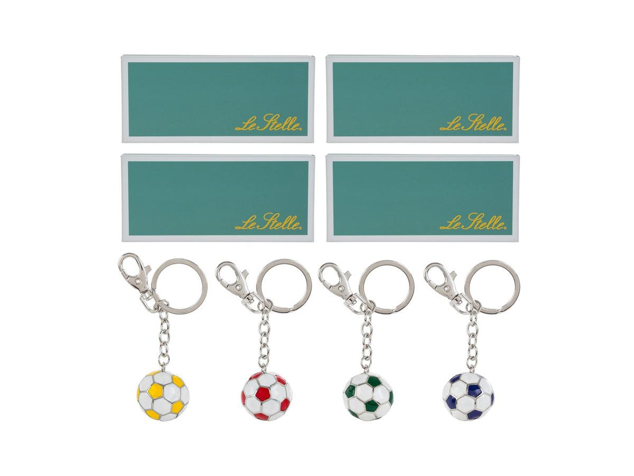 Portachiavi pallone 3x10cm con scatola in 4 colori assortiti