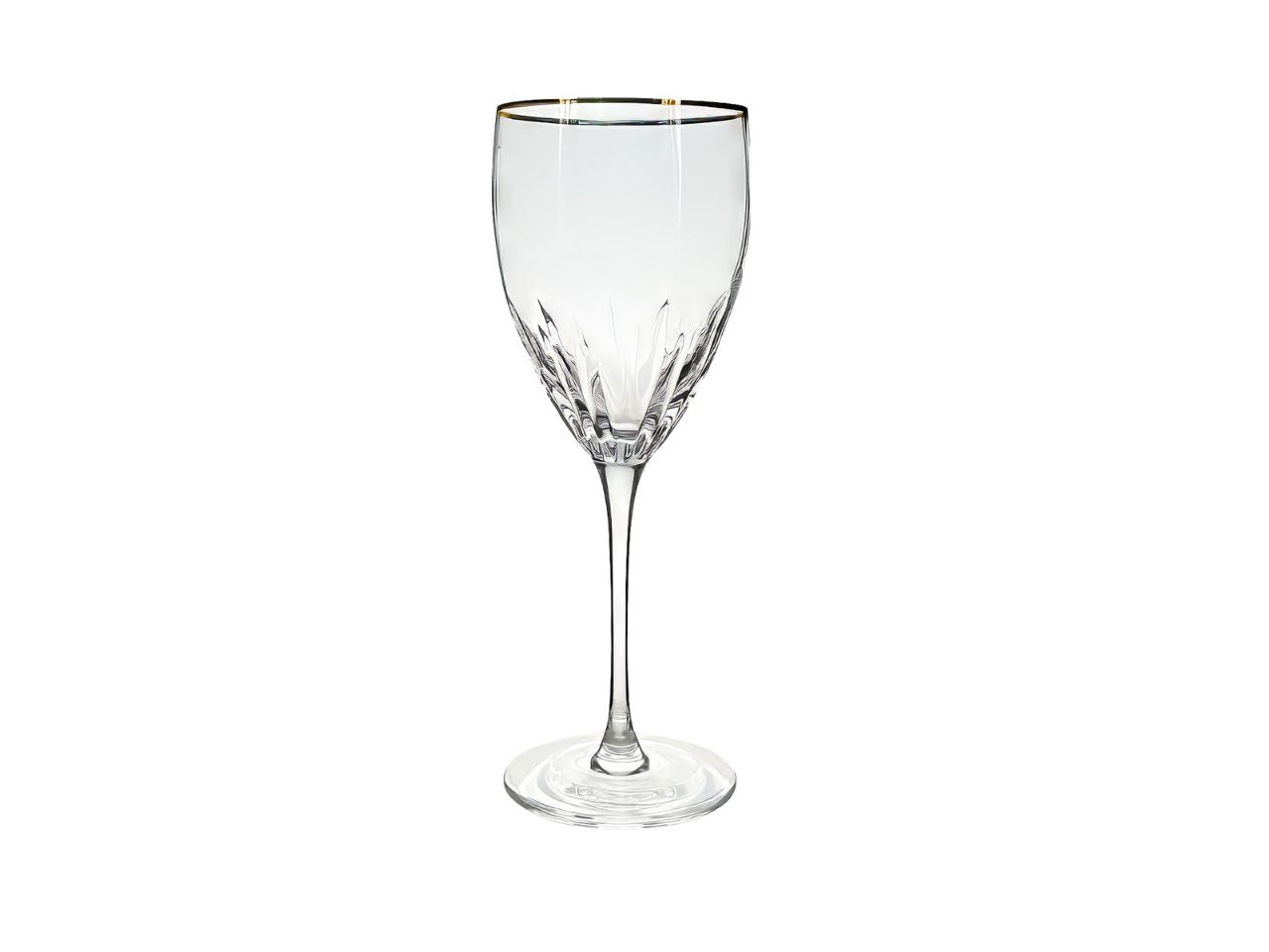 Confezione da 6 Bicchiero calice gold rim 8.5 h26 cm 340ml