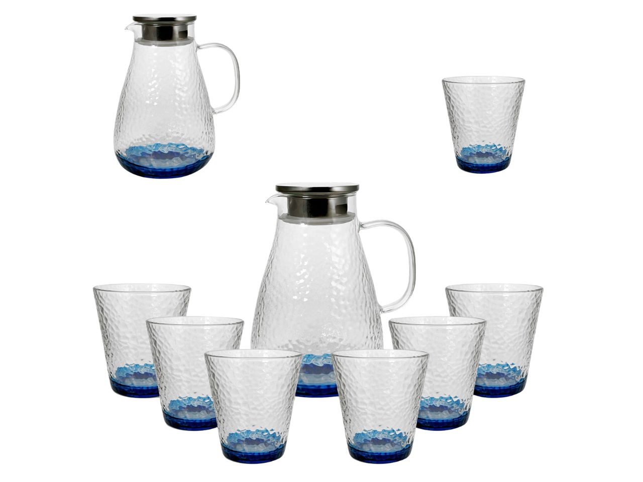 Set caraffa 1800ml e 6 bicchieri blu