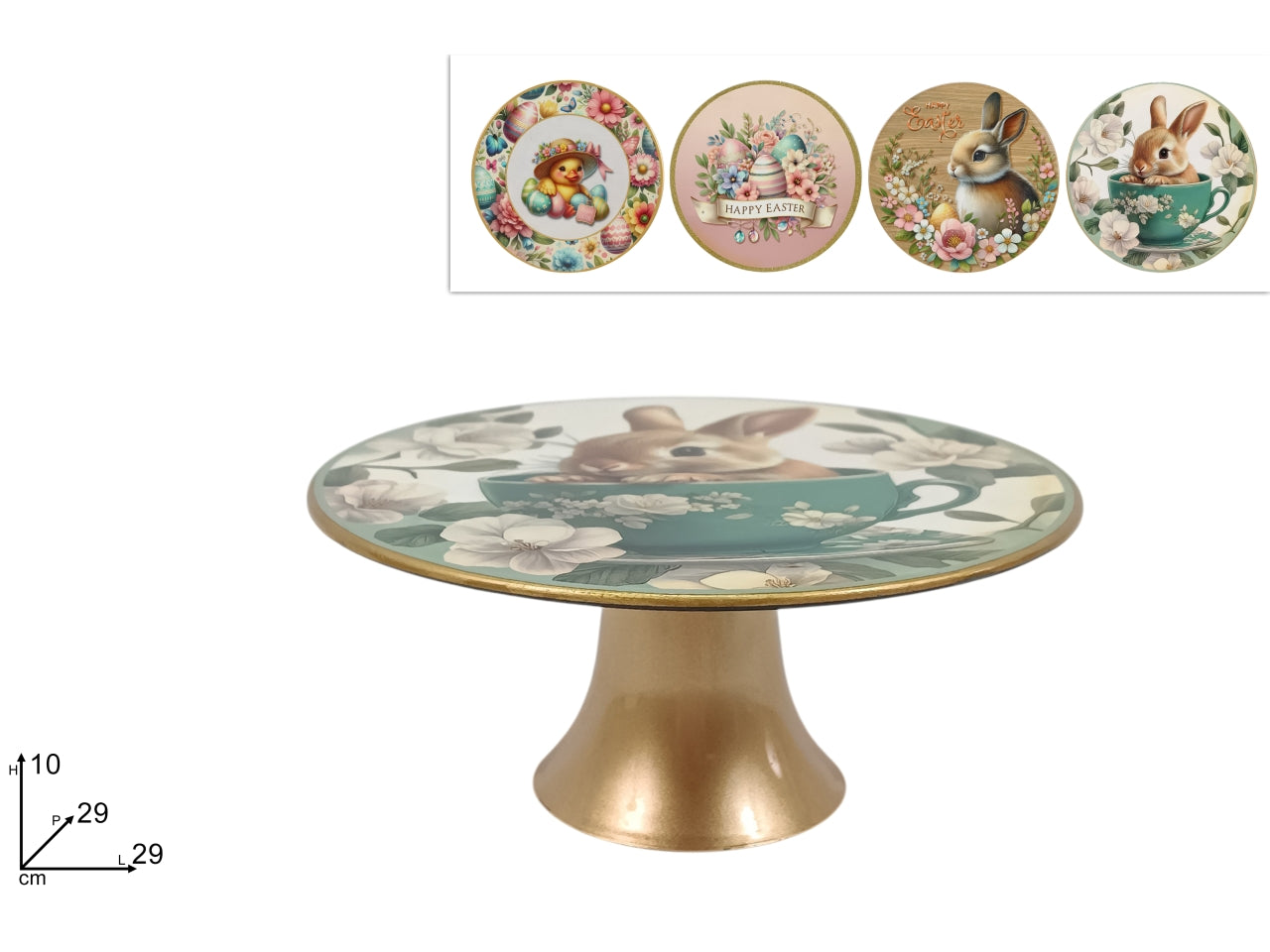 Alzatina plastica d.29cm decoro pasquale in 4 assortimenti