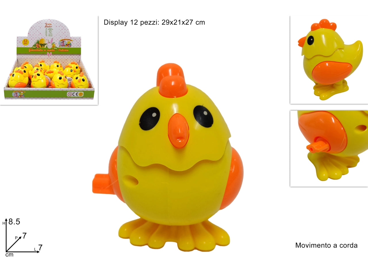 Pulcino con movimento a corda