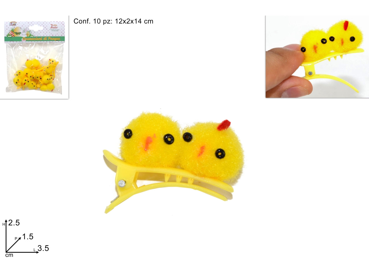 Pinzetta con pulcini set da 10 pinzette