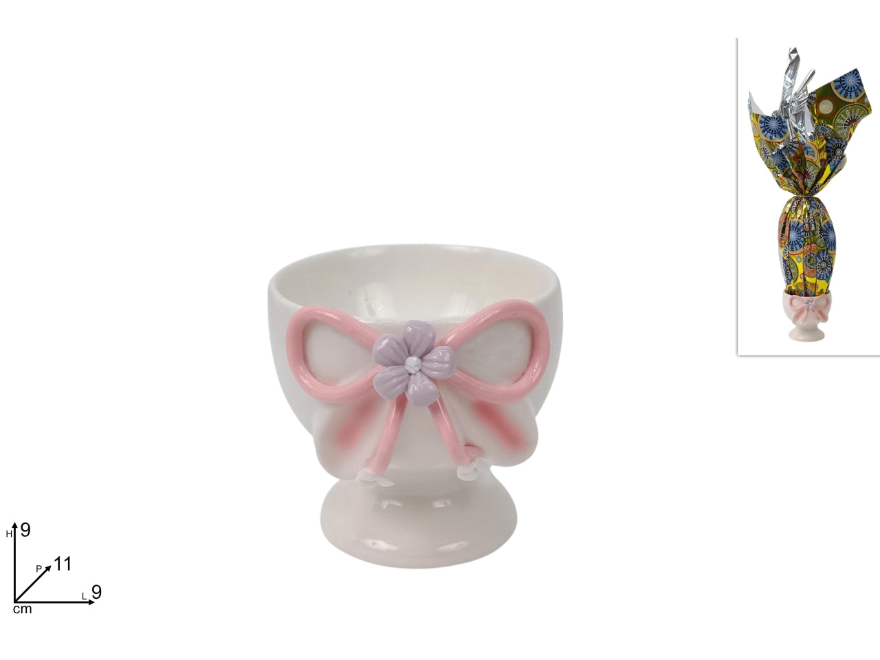 Coniglio portauovo 9cm in ceramica