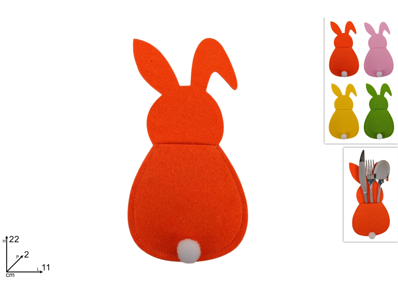 Portaposate coniglio in feltro in 4 colori assortiti