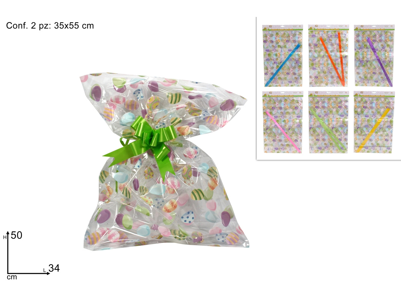 Buste 34x50cm con fiocchi set 2+2 decoro pasquale