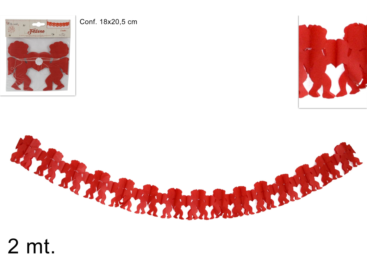 Festone coppia con cuore 2mt