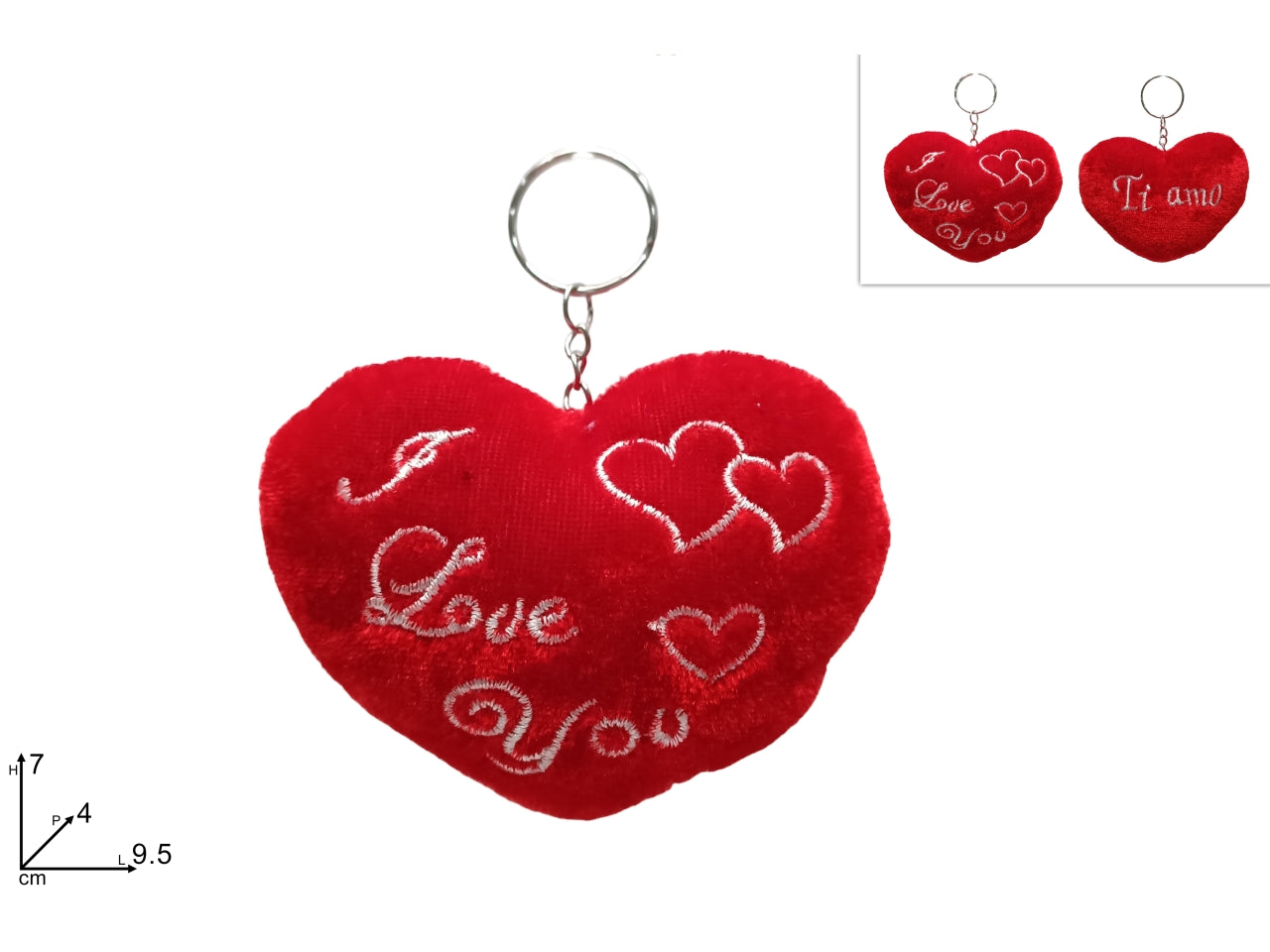 Portachiavi cuore in 2 assortimenti