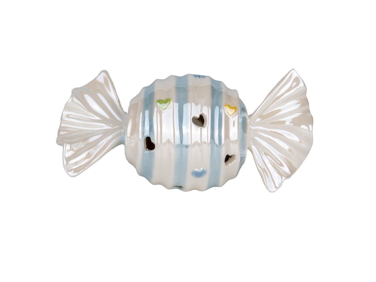 Candy caramella baby in porcellana con led 15cm celeste