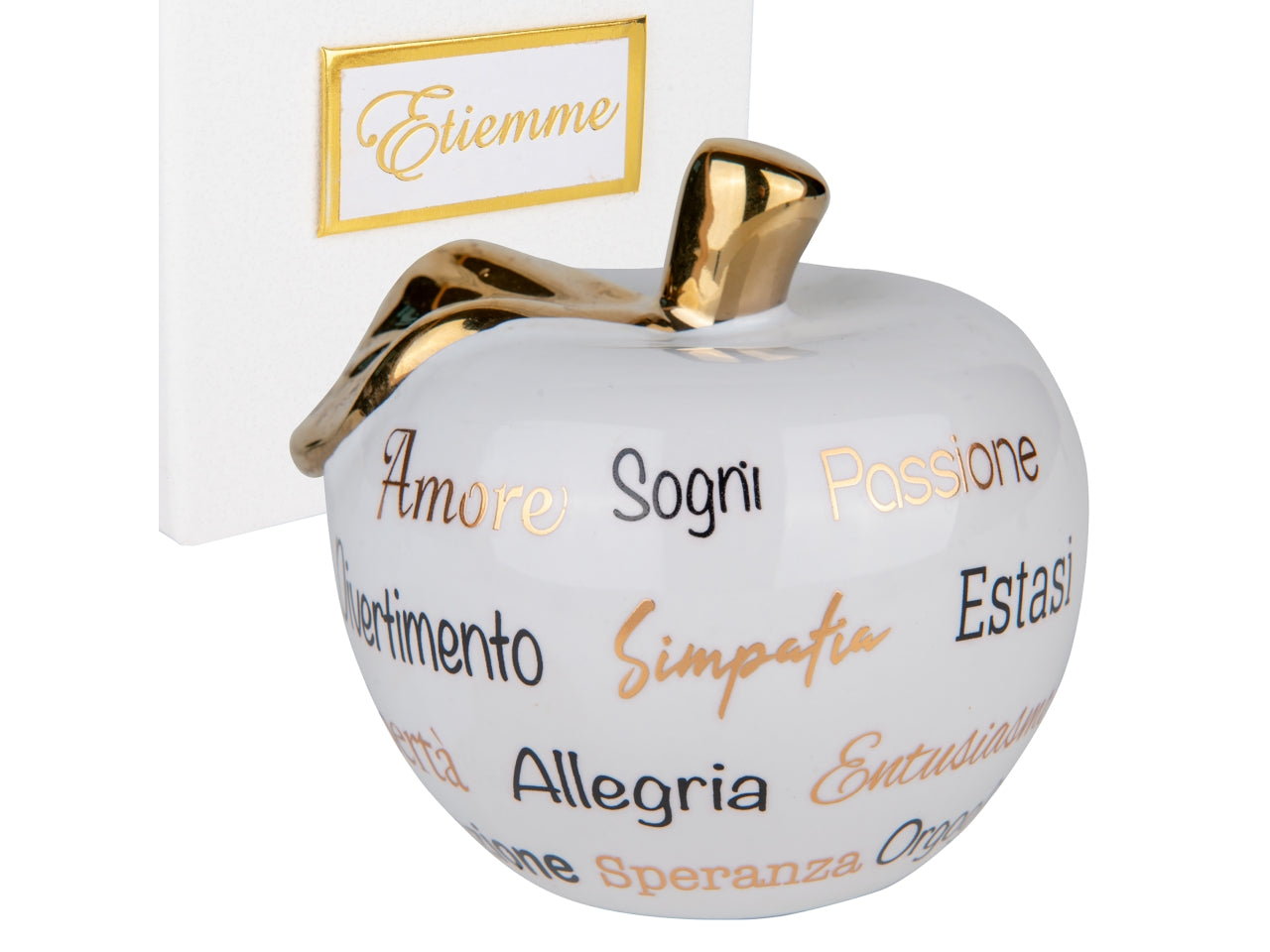 Estasi mela in porcellana 9,5xh.8,5cm bianca