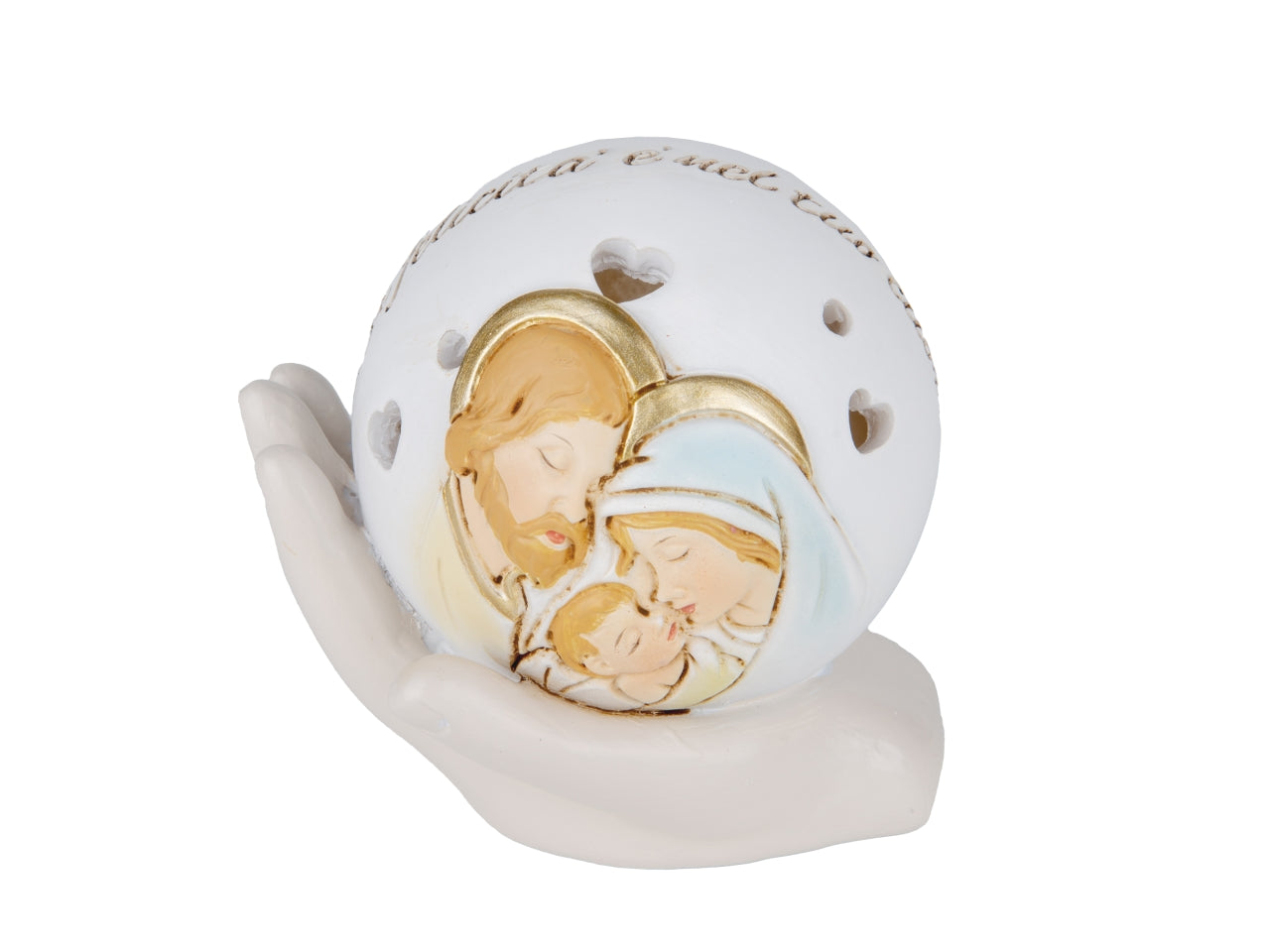 Raggio icona su mano con led 8cm famiglia