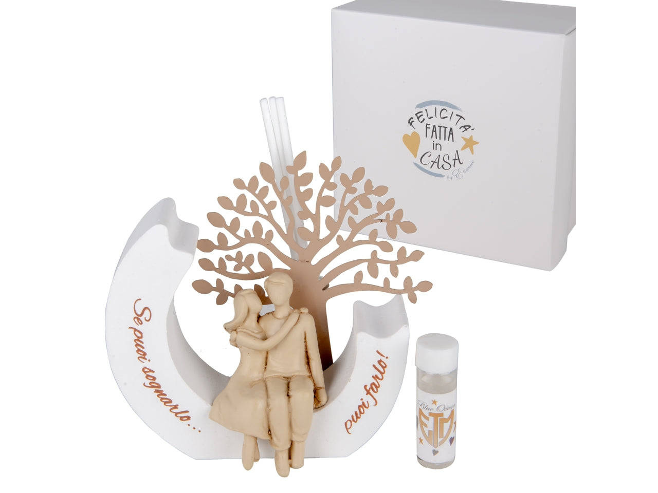 Sognando coppia diffusore in resina con bacchette con profumo 12cm