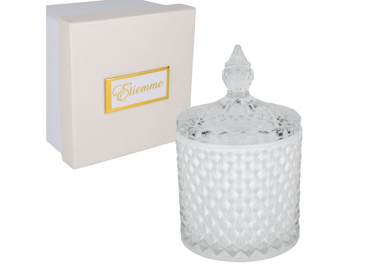 Ginevra cofanetto cilindrico in vetro d.8,5xh.13cm