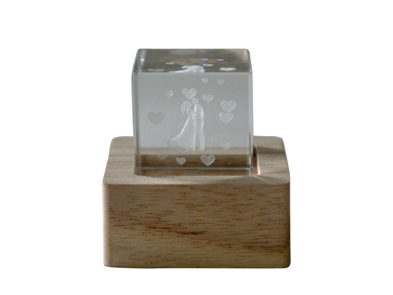 Lampo cubo crystal luminoso 6x6cm sposi