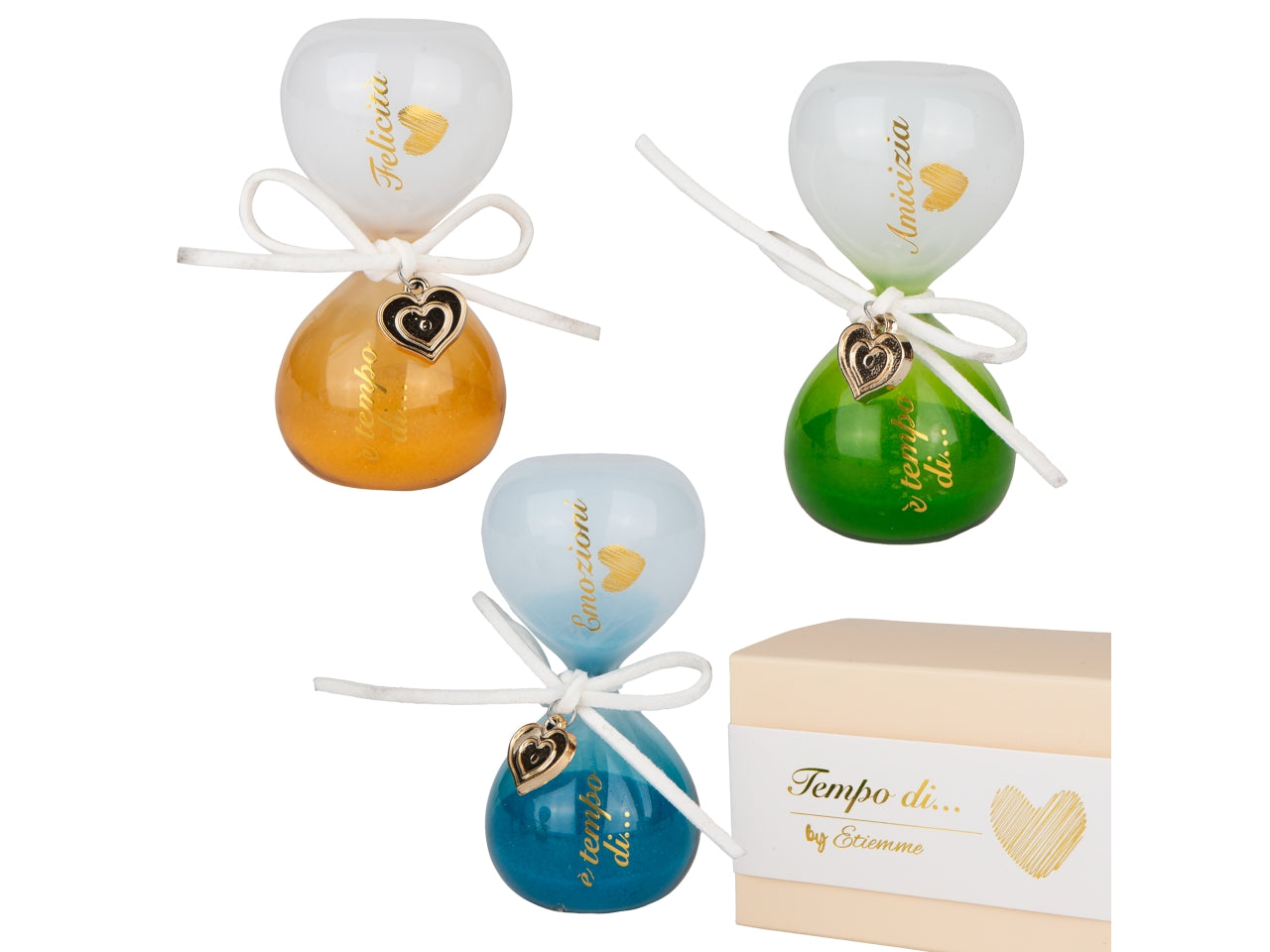 Tempo clessidra decorate 8cm 3assortimenti di colori