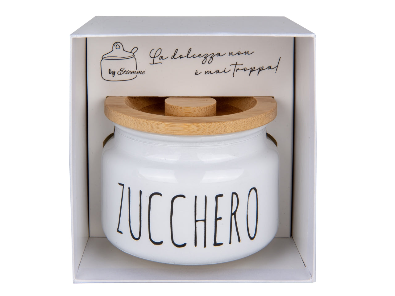 Chef zuccheriera in vetro diametro 10xh.7cm bianco