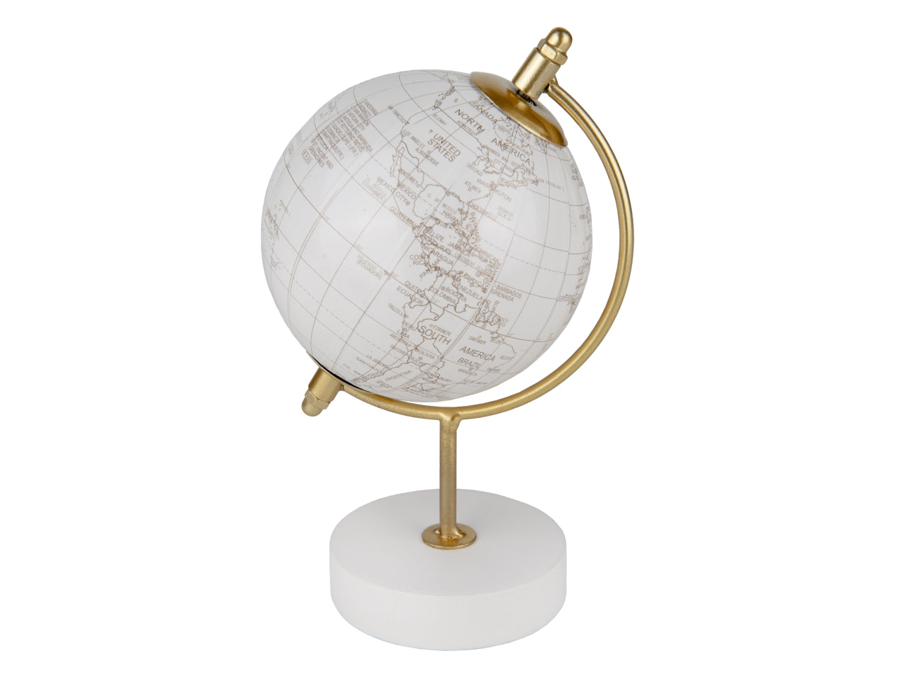 Voyage mappamondo diametro 9xh.15cm bianco