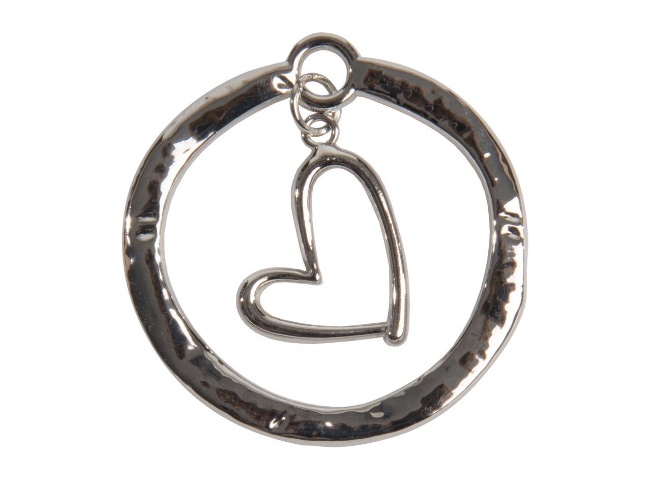 Zama ciondolo cerchio con cuore 3,5cm argento