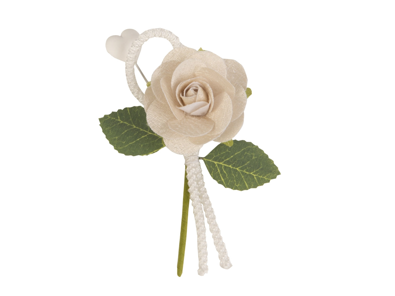 Seta 6 fiori rametto 10cm in confezione da 12 mazzetti crema