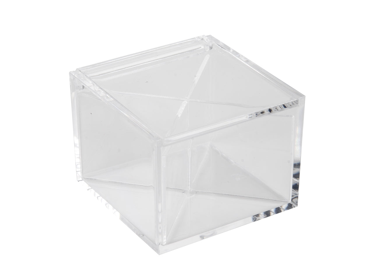 Cubo box scatola con divisori 8x8x6cm plexiglass trasparente