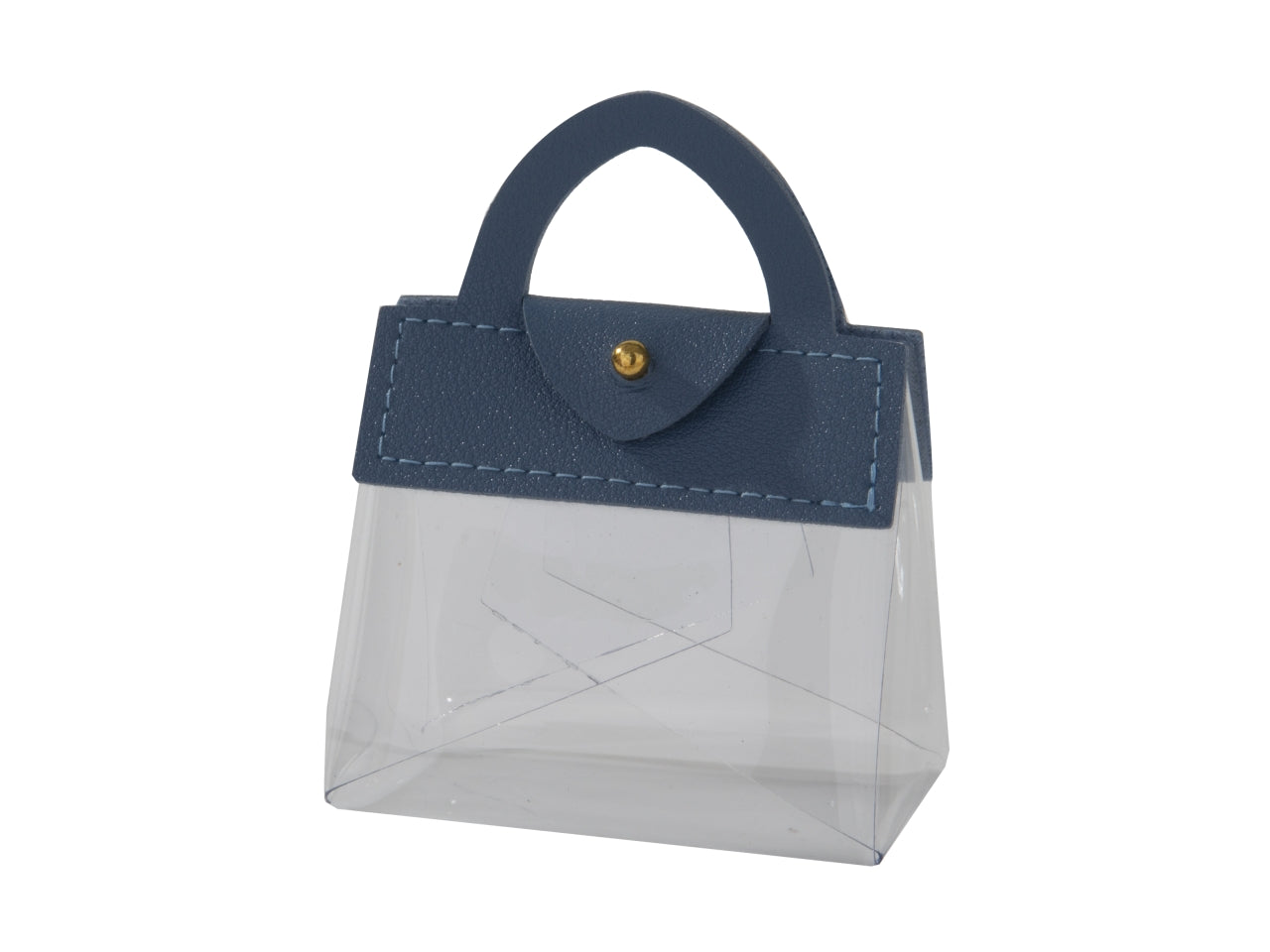 Grazia borsetta portaconfetti 7xh.9cm in pvd ed ecopelle trasparente e avorio