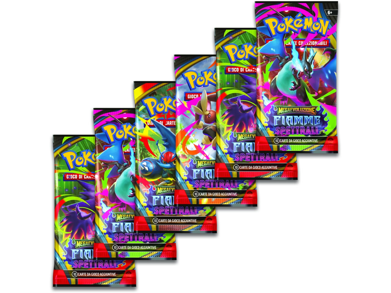 Pokemon Megaevoluzione - Fiamme Spettrali Bundle la confezione contiene 6 buste