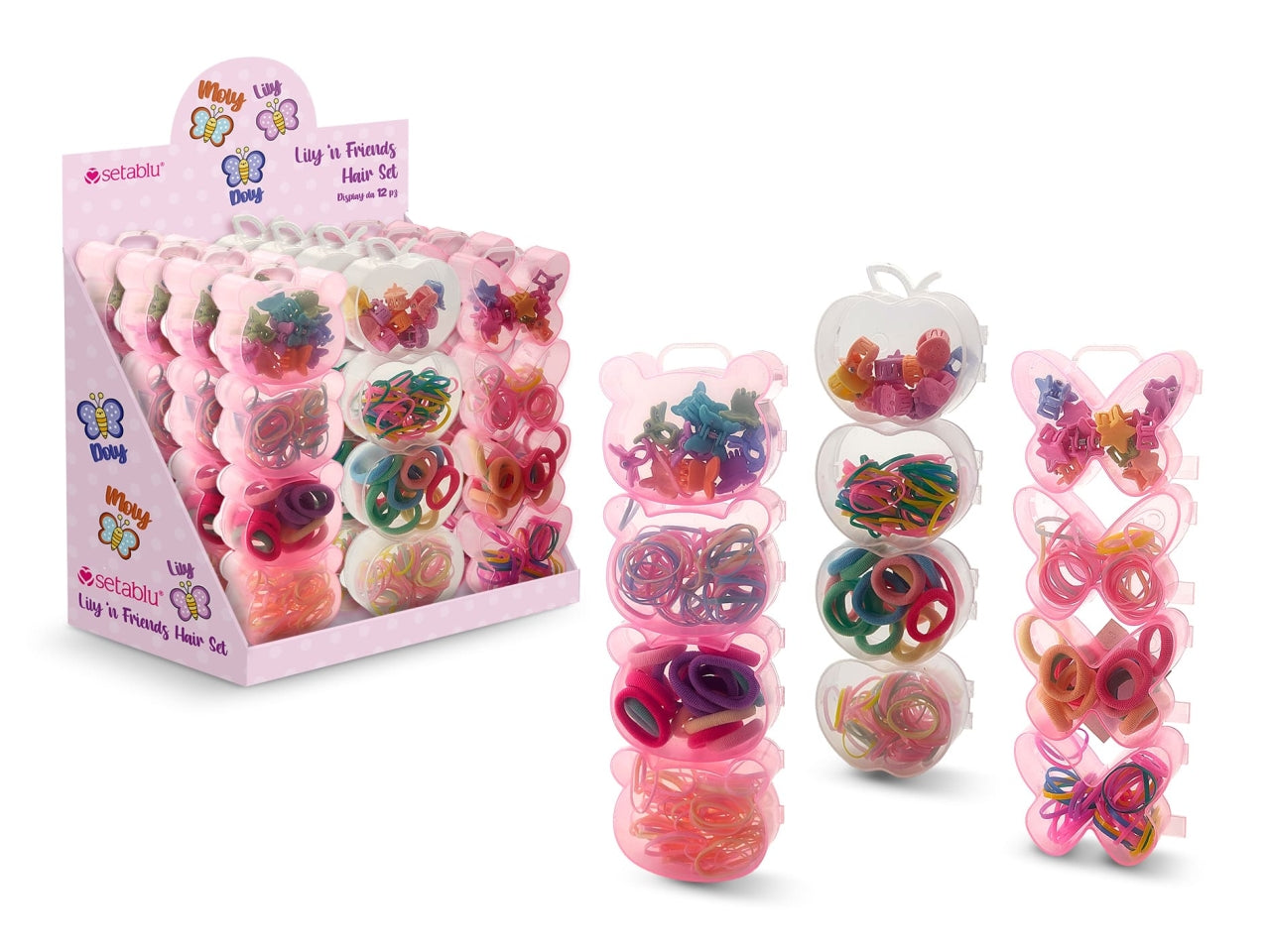 Elastici e pinzette mini assortite in pack formine varie