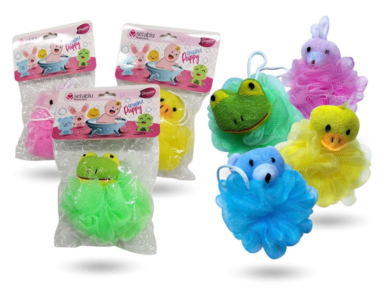 Spugna bagno baby puppy, modelli assortiti