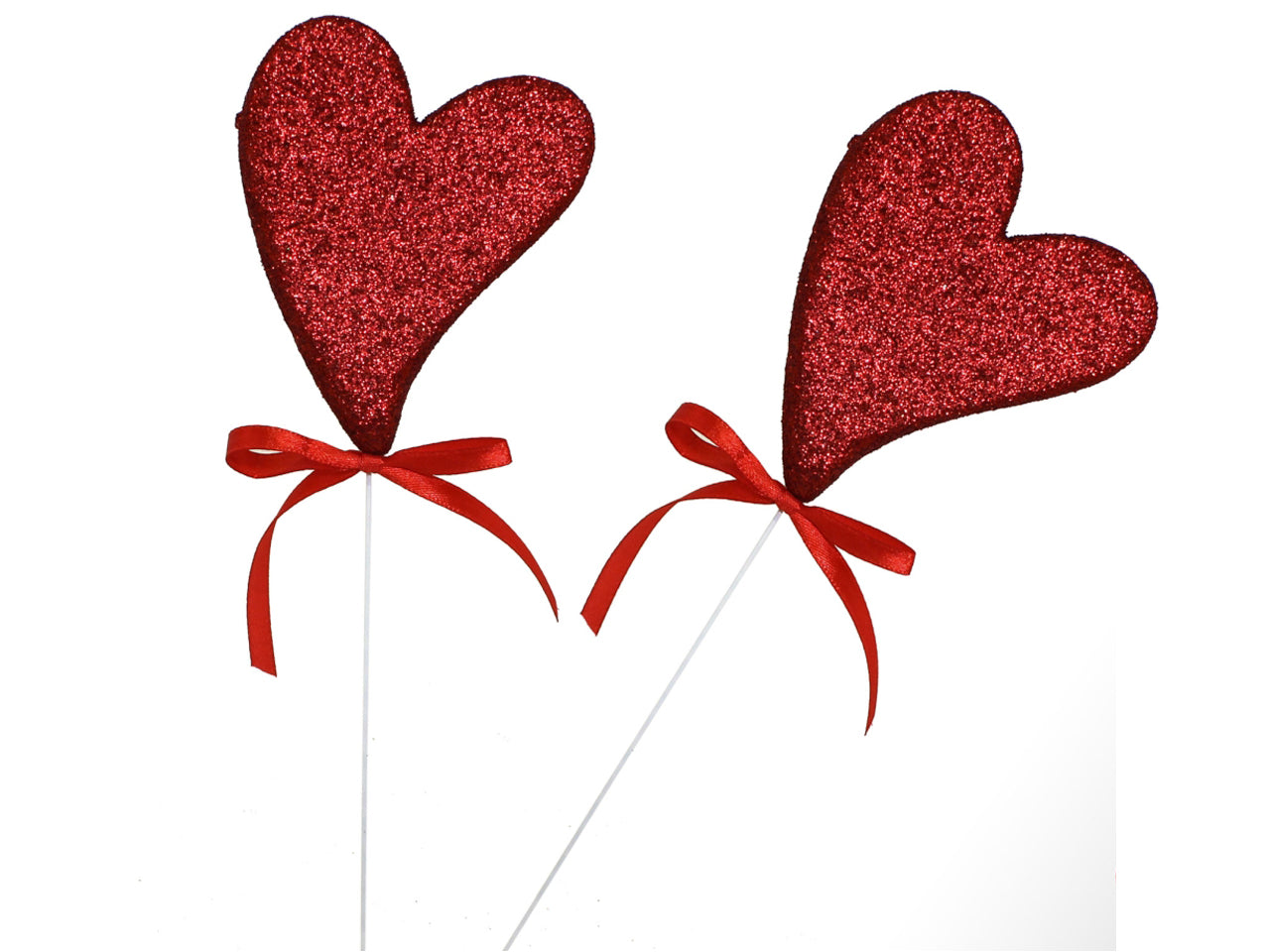 Pick cuore 10x8cm set 2 pezzi rossi