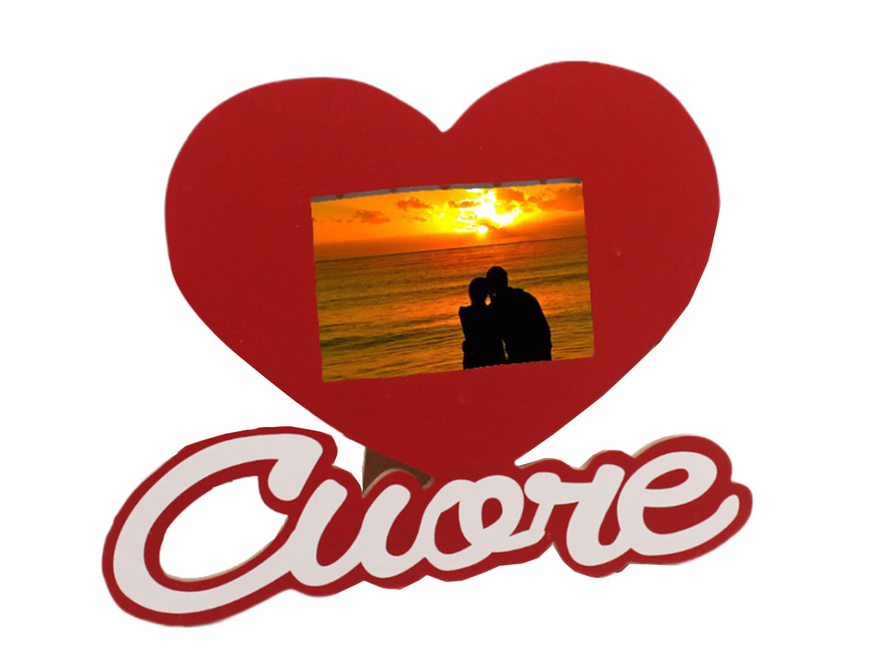 Portafoto cuore in legno 20x18cm