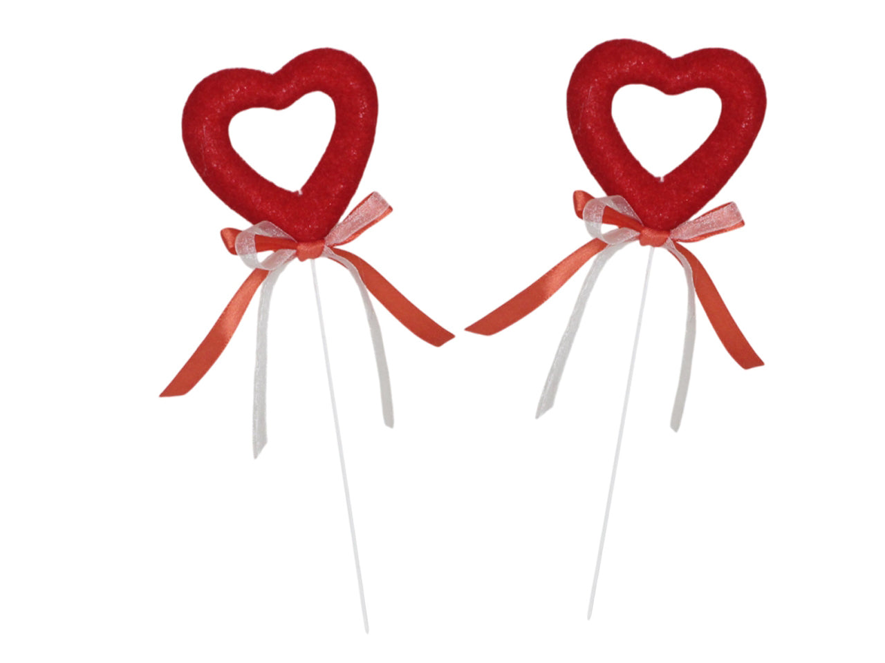 Pick cuori 6cm set 2 pezzi rossi