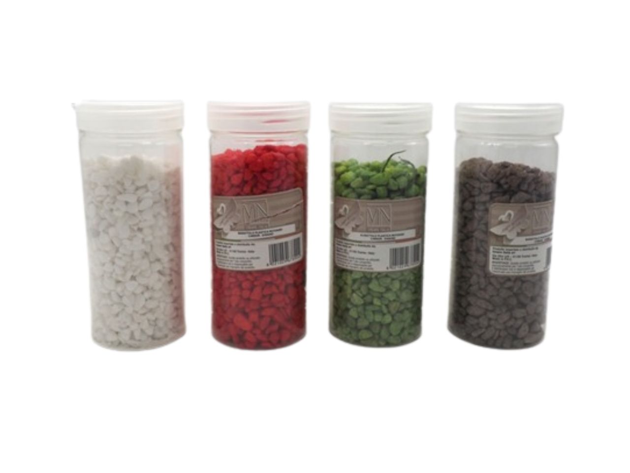 Ghiaino in barattolo di plastica da 400gr in 4 colori assortiti