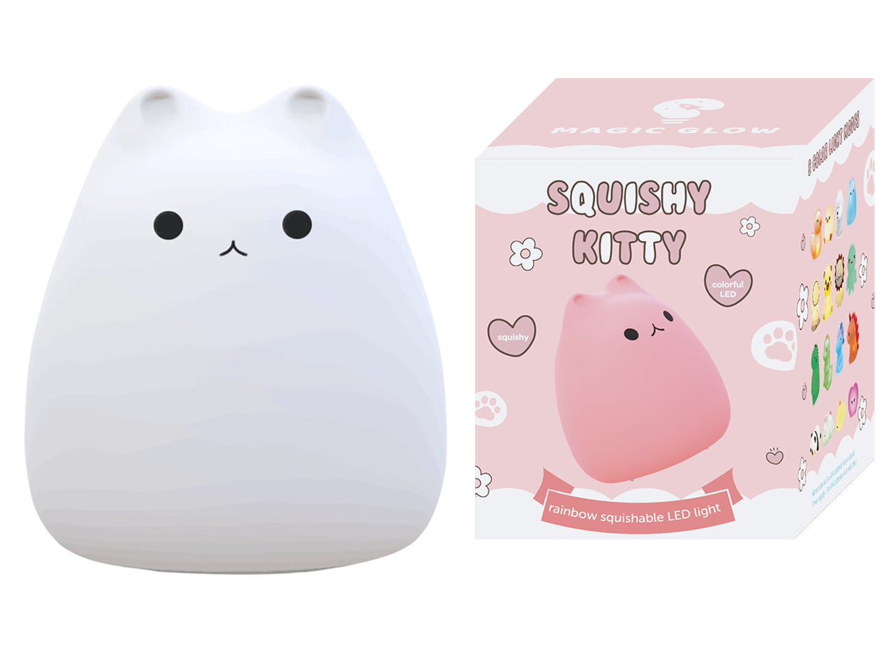 Kitty quishy luce rgb color 13,7x11,4x9,4cm a batteria