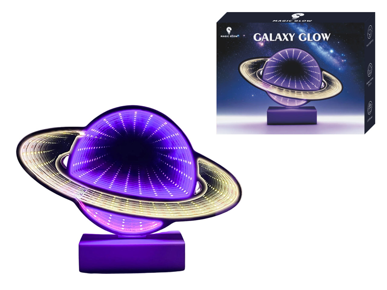 Galaxy glow infinity luce rgb color 15x9,5x10cm a batteria