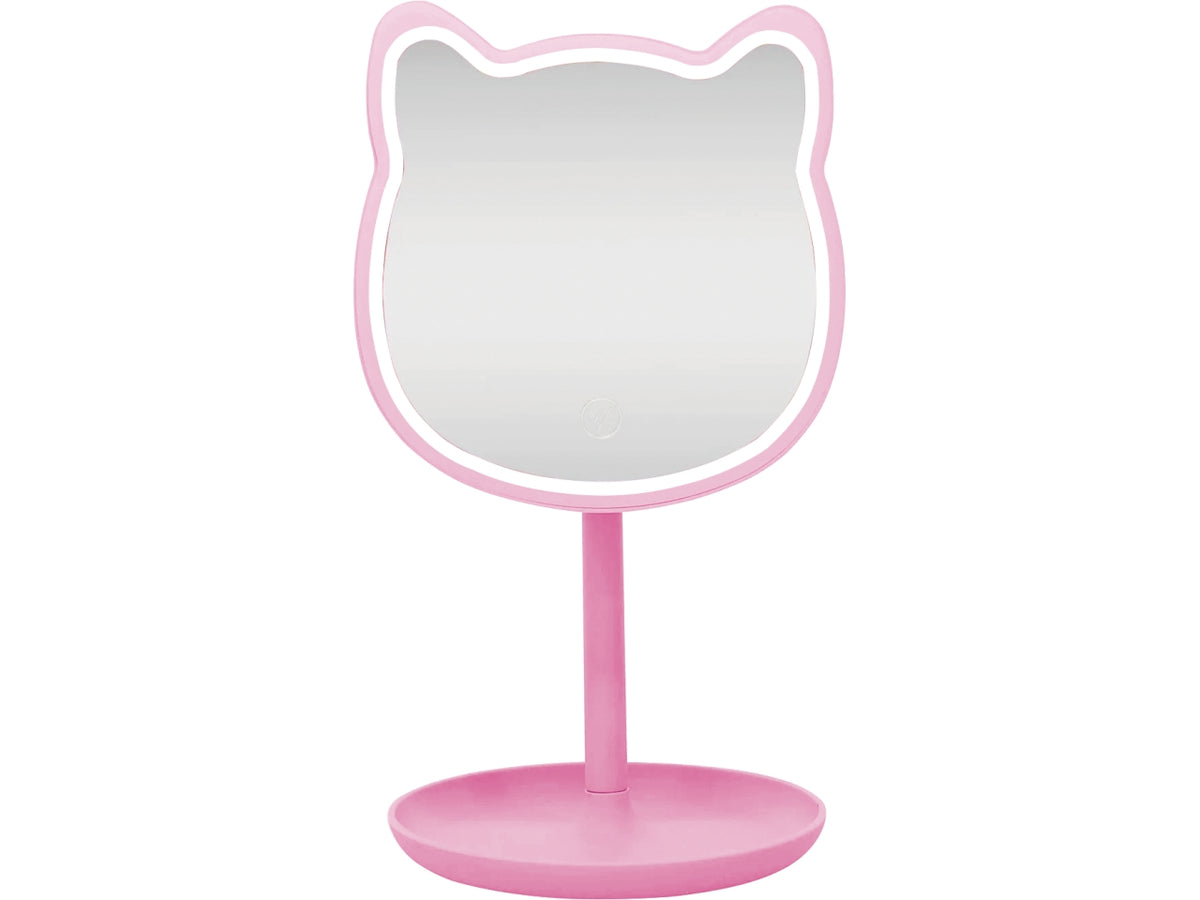 Meow glow stand specchio led bianco d.14xh.27cm a batteria