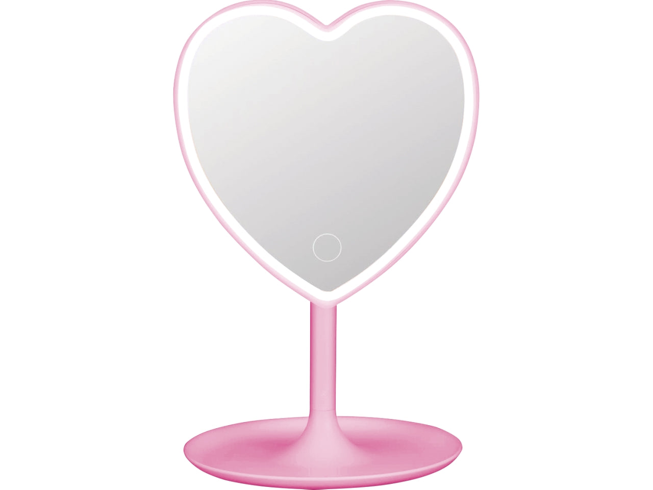Heart glow stand specchio luce led bianco d.14xh.27cm a batteria