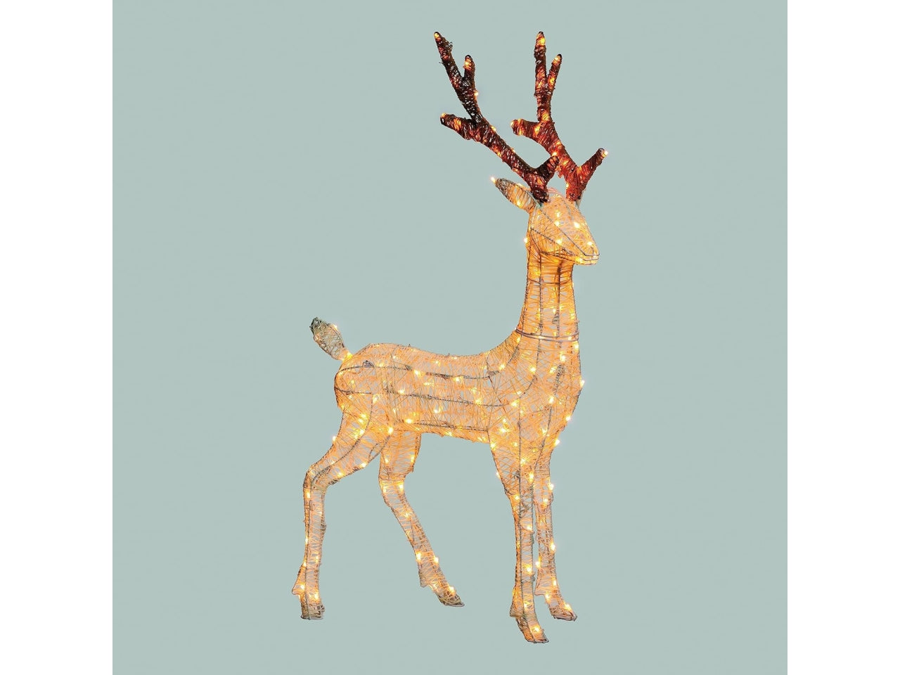 Renna 3D 105cm con 200led bianco, luce fissa per uso interno ed esterno IP44