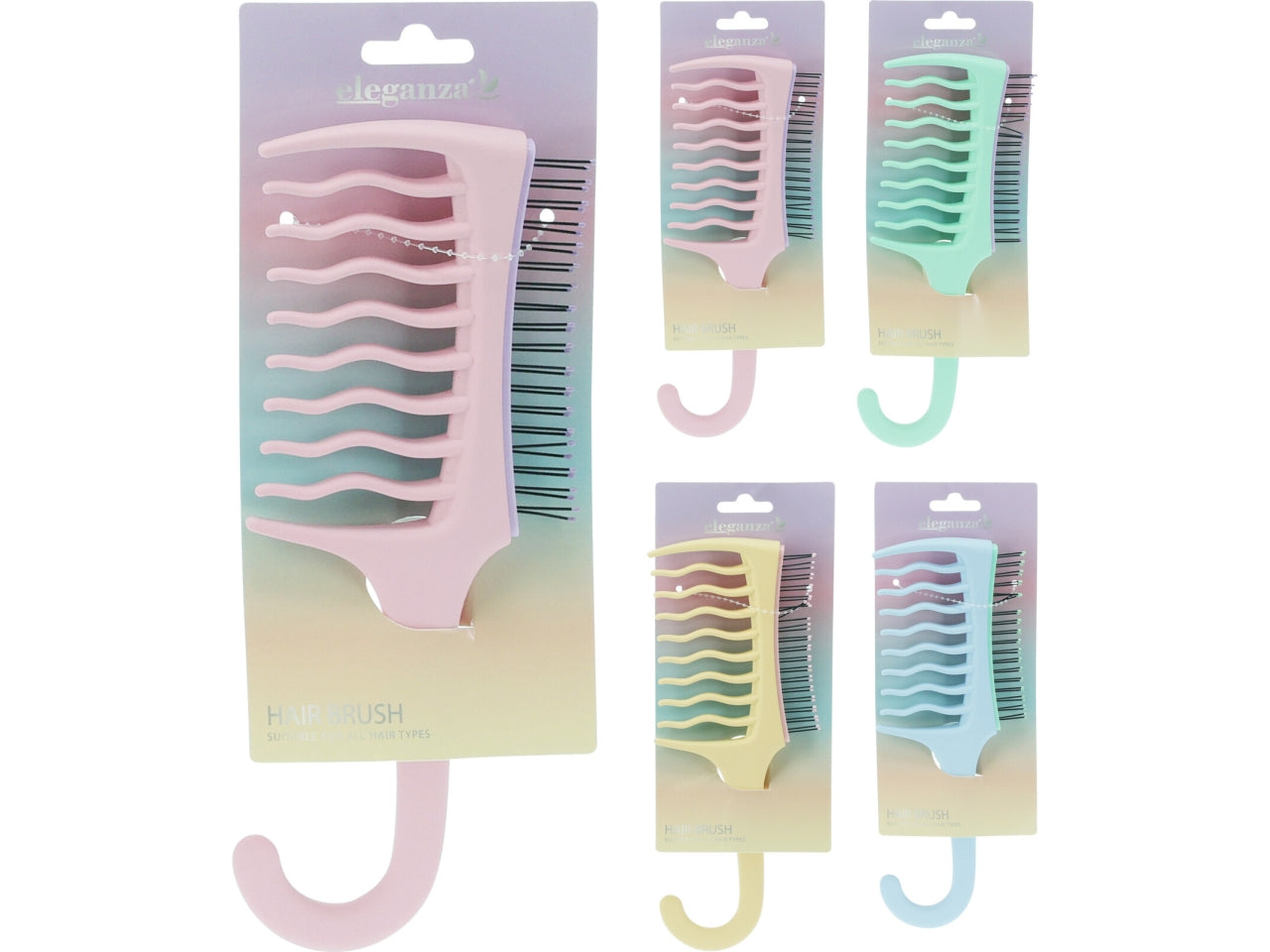 Spazzola per capelli 2in1 24cm, in 4colori assortiti