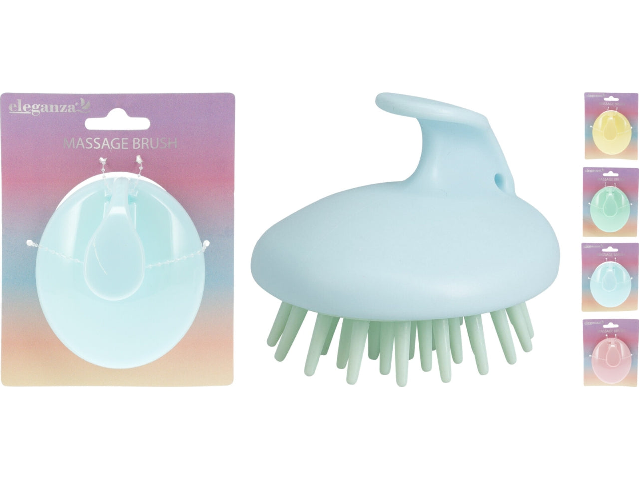 Spazzola massaggiante per testa 8x6cm, colori assortiti