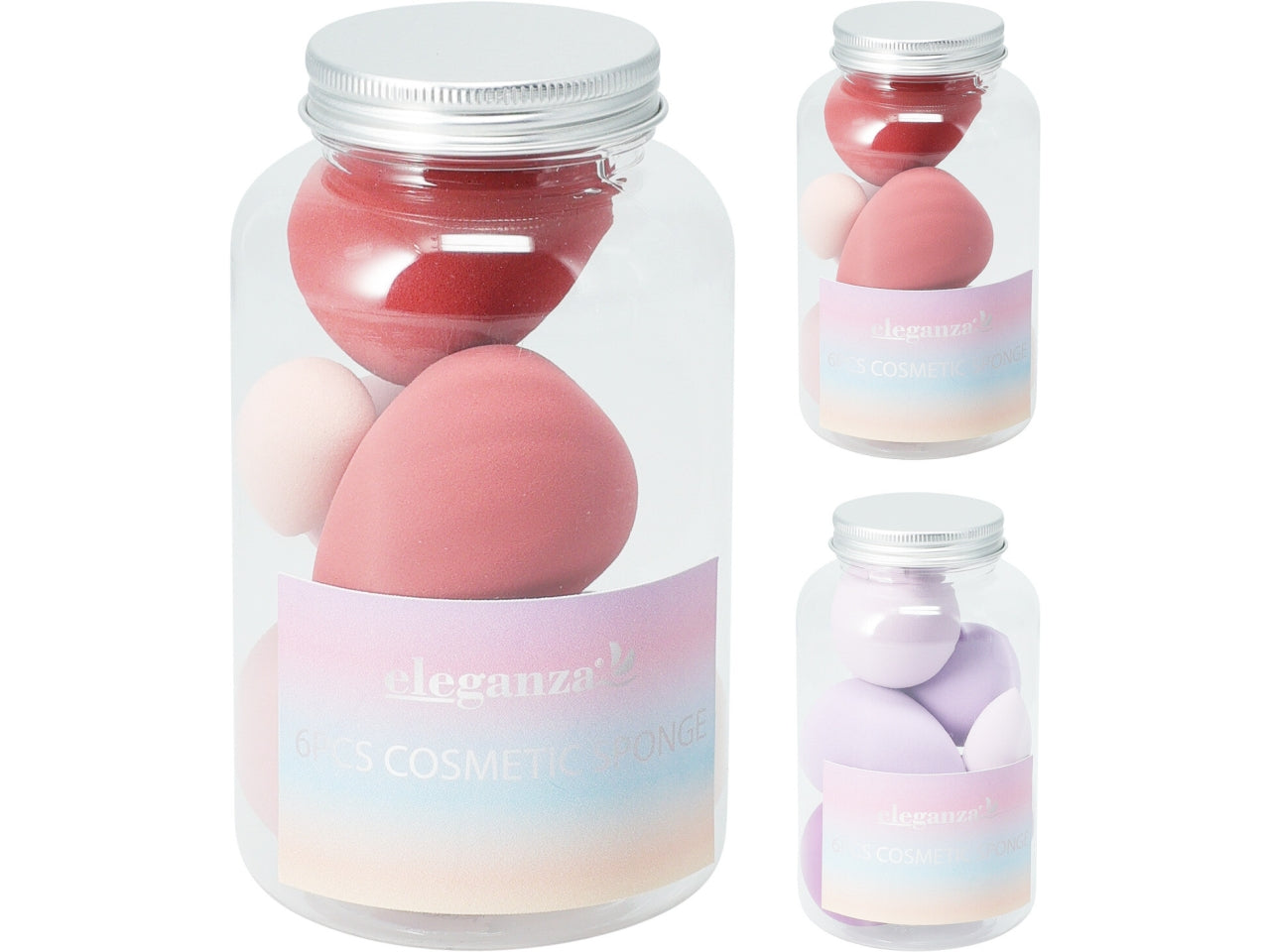 Spugne per il trucco in barattolo d a5 pezzi in 2 colori assortiti